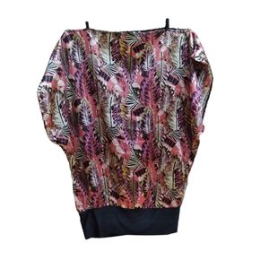 Taboga Blouse Womens Size M Silk Sleeveless Pullover Multi Colored Floral